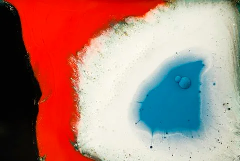 Marbling texture design. Red and blue marble pattern. Fluid art. Stock Illustration