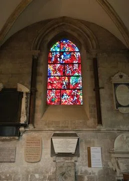 Marc Chagall Window in Chichester Cathedral. Stock Photos