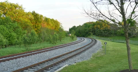 Marc Train with Commuters From Washington DC at Sunset, 4K Video stock 63217638