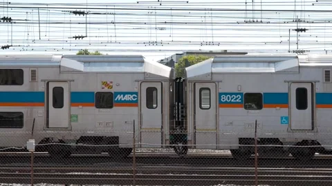MARC Train Passing By Stock Footage 305123593