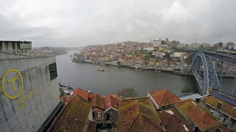March 06, 2017 - Panoramic view of the City of Porto in Portugal. Stock Footage 75770896