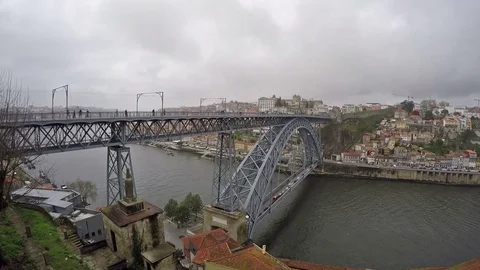 March 06, 2017 - Panoramic view of the City of Porto in Portugal. 스톡 동영상 75770989