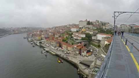 March 06, 2017 - Panoramic view of the City of Porto in Portugal. Stock Footage 75771094