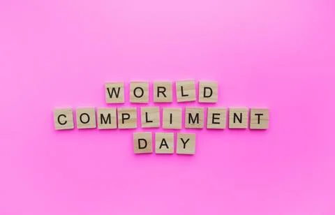 March 1, World compliment day, a minimalistic banner with an inscription in.. Stock Photos