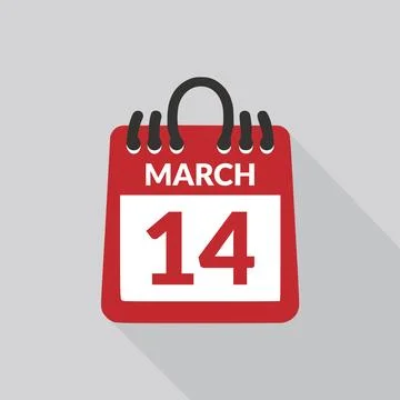 March 14 Calendar icon vector illustration. Stock Illustration