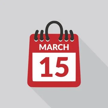 March 15 Calendar icon vector illustration. Stock Illustration