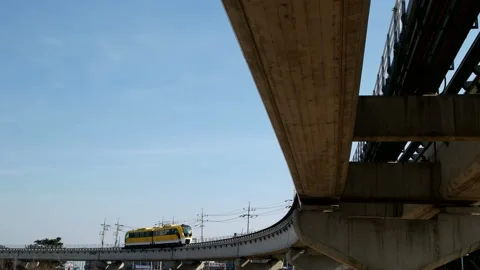 March 16, 2017. Maglev Train to Incheon International Airport Station Stock Footage 145970407