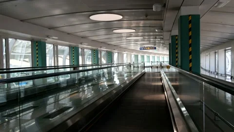 March 16, 2017. Moving Walk of Incheon International Airport Station. Stock Footage 145970211