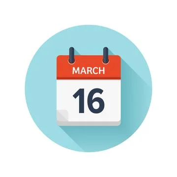 March 16. Vector flat daily calendar icon. Date and time, day, month 2018 イラスト素材