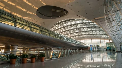 March 17, 2016: Inside view of Incheon International Airport station 스톡 동영상 145923134