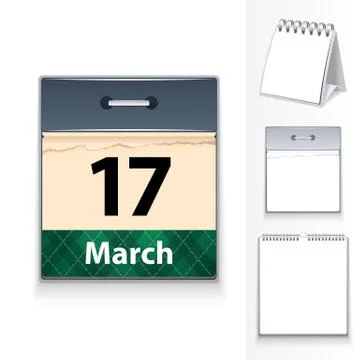 March 17 calendar Illustrazione stock