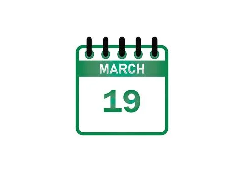 March 19 Calendar Date Stock-Illustration