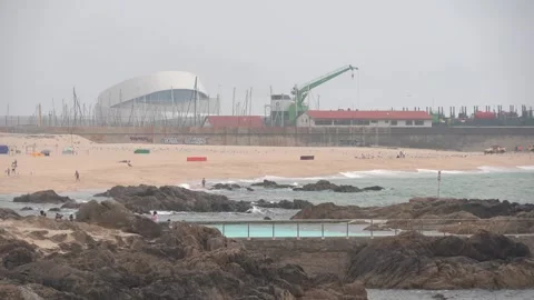 March 2, 2017. View of Leça Beach - 1703 Stock Footage 314891909