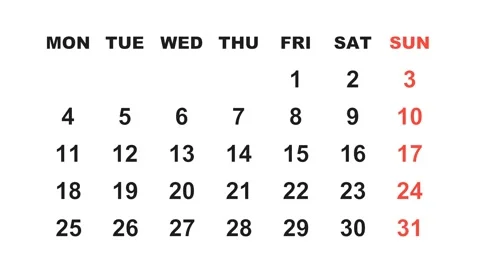 March 2, 2030, Animated 2028 planner showcasing March calendar, highlighting Stock Footage 320079747