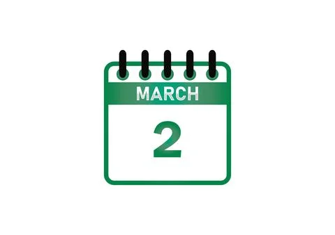 March 2 Calendar Date Illustration