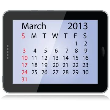 March 2013 calendar Stock Illustration