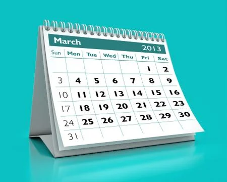 March 2013 calendar Stock Illustration