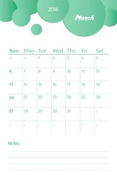 March 2016 Stock Illustration