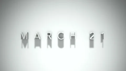 March 21 3D title animation with shadows on a white background Stock-Footage 296001467