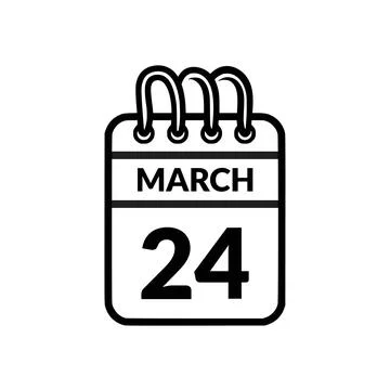 March 24 Calendar icon vector illustration. Stock Illustration