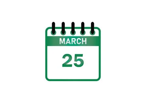March 25 Calendar Date Illustrazione stock