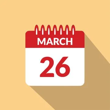 March 26 Calendar icon vector illustration. Stock Illustration