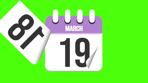 March 27. Calendar appearing, with the pages dropping down Stock Footage 292582947