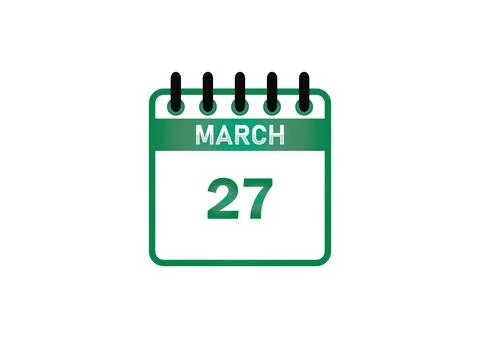 March 27 Calendar Date Illustration