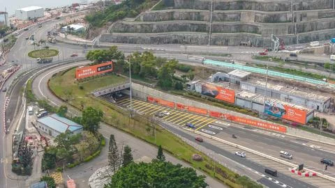 March 28 2026 complex interchange linking Tseung Kwan O tunnel, HK 写真素材