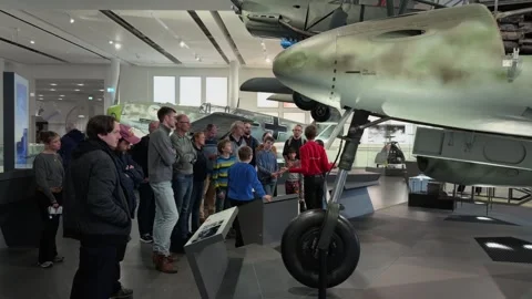 March 29, 2026. Munich, Germany. Deutsches Museum. Aviation museum hall in Stock Footage 332160562