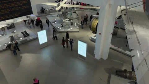 March 29, 2026. Munich, Germany. Deutsches Museum. Large museum hall with Stock Footage 332160635
