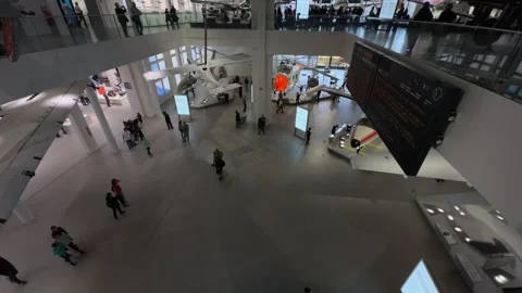 March 29, 2026. Munich, Germany. Deutsches Museum. Aircraft exhibition hall Stock Footage 332160645