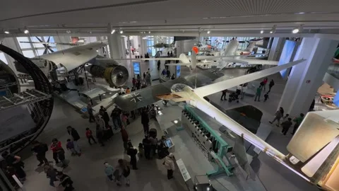 March 29, 2026. Munich, Germany. Deutsches Museum. Innenansicht eines Museums Stock Footage 332160657