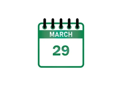 March 29 Calendar Date Stock-Illustration