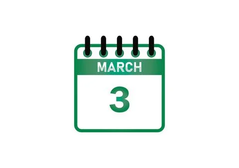 March 3 Calendar Date Иллюстрация