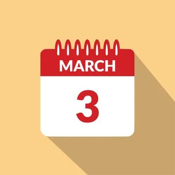 March 3 Calendar icon vector illustration. Stock Illustration