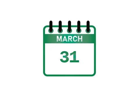 March 31 Calendar Date イラスト素材