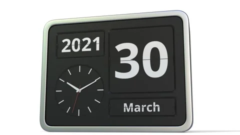 March 31 date on the flip clock calendar... | Stock Video | Pond5