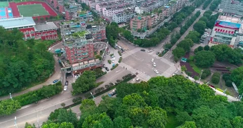 March 4, 2023, Jinyun County, Lishui, Zhejiang, China  Scenic aerial overview of Stock Footage 321006957