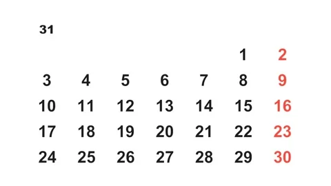 March 4, 2025, Animated 2030 planner showcasing March calendar, highlighting Stock Footage 320079992