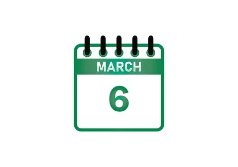 March 6 Calendar Date Stock-Illustration