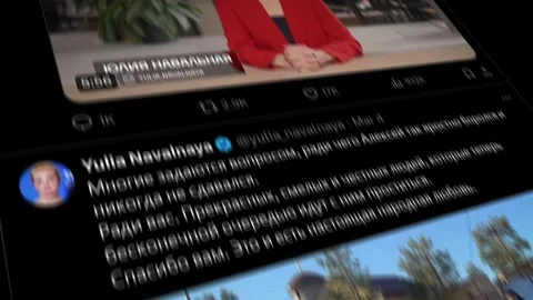 MARCH 7, 2024: Scrolling Yulia Navalnaya, X App, Profile Page on an iPhone Stock Footage 267074713