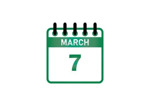 March 7 Calendar Date Ilustración de archivo