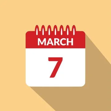 March 7 Calendar icon vector illustration. Stock Illustration