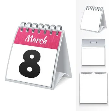 March 8 calendar Stock Illustration