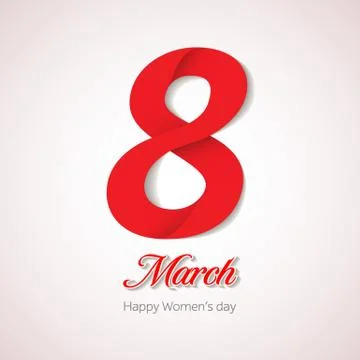 March 8 greeting card. Background template for International Womans Day. Ve.. Stock Illustration