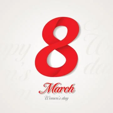 March 8 greeting card. Background template for International Womans Day. Ve.. Stock Illustration