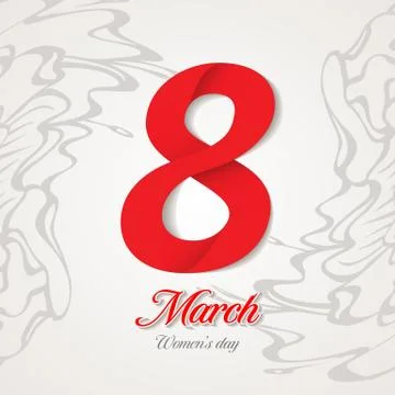 March 8 greeting card. Background template for International Womans Day. Ve.. Stock Illustration
