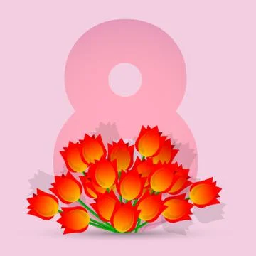 March 8 with tulips Stock Illustration