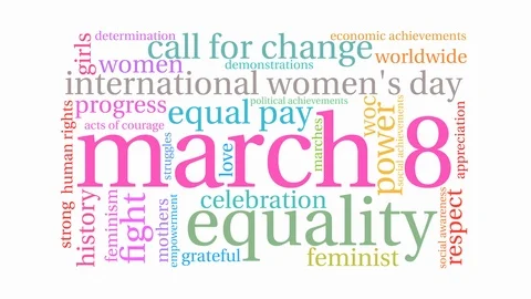 March 8 Word Cloud Stock Footage 88914559